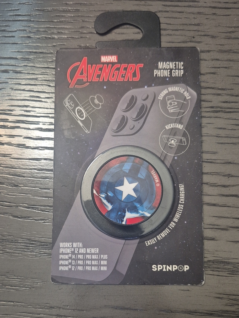 Marvel Captain America Shield Magnetic Phone Grip - Blue Red White
